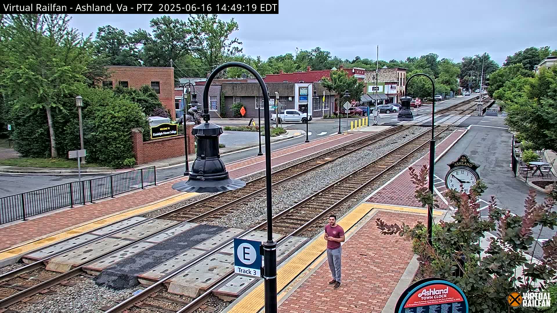 Ashland  Railroad Crossing  Live Cam -  Ashland, Hanover, Virginia, USA 