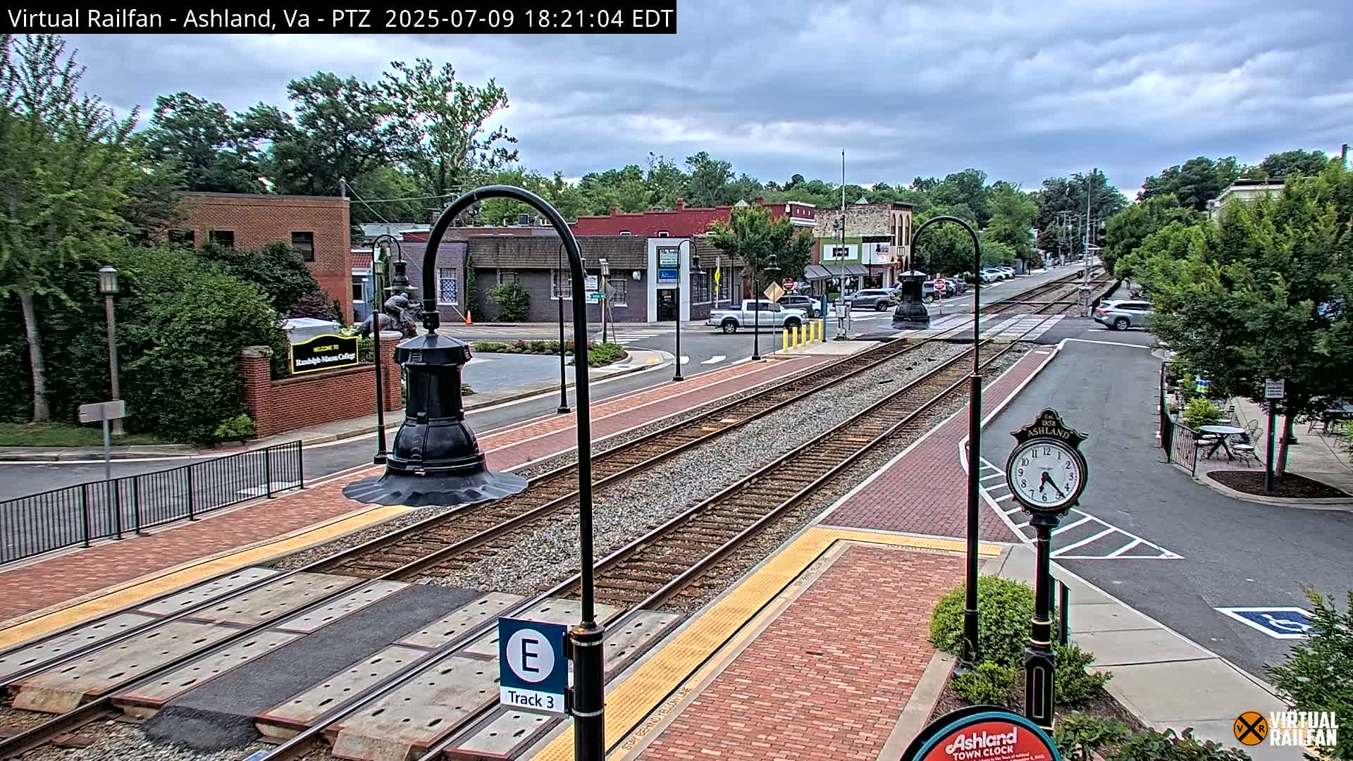 Ashland  Railroad Crossing  Live Cam -  Ashland, Hanover, Virginia, USA 
