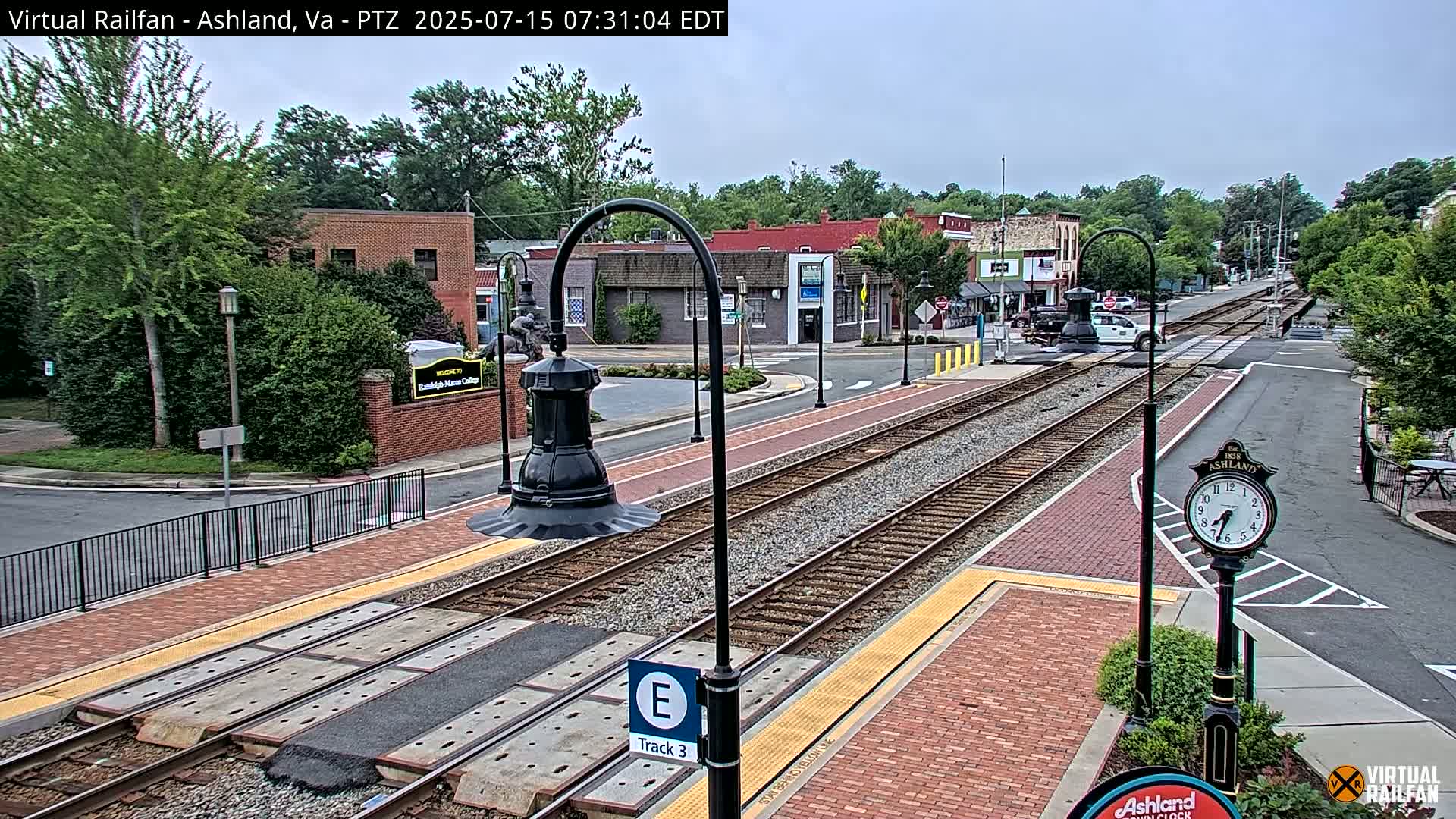 Ashland  Railroad Crossing  Live Cam -  Ashland, Hanover, Virginia, USA 