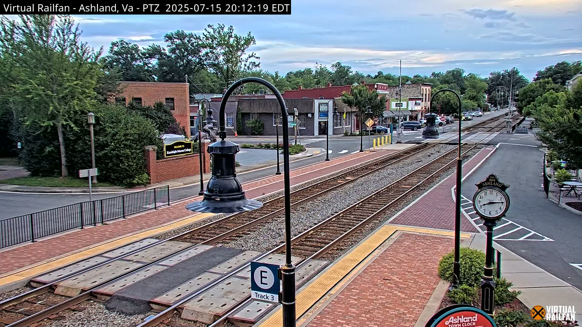Ashland  Railroad Crossing  Live Cam -  Ashland, Hanover, Virginia, USA 