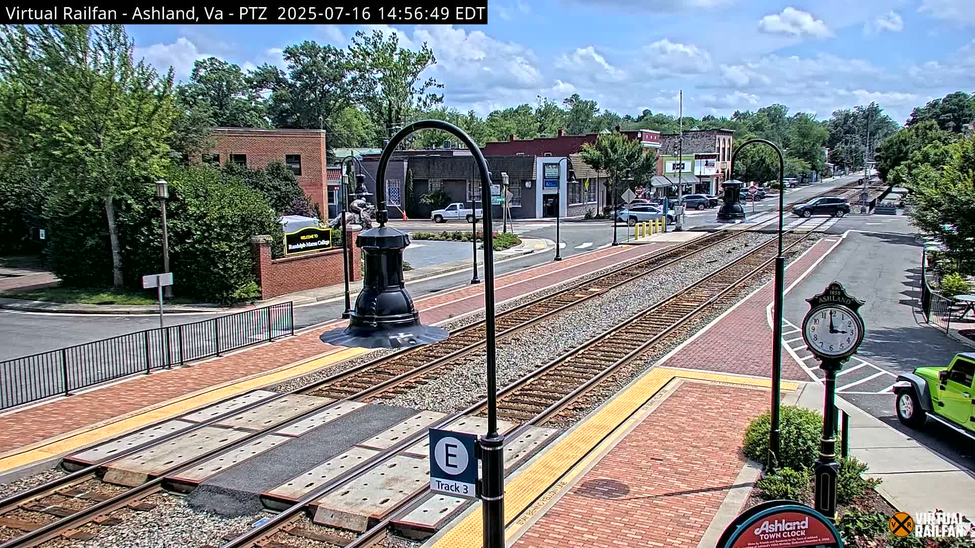 Ashland  Railroad Crossing  Live Cam -  Ashland, Hanover, Virginia, USA 