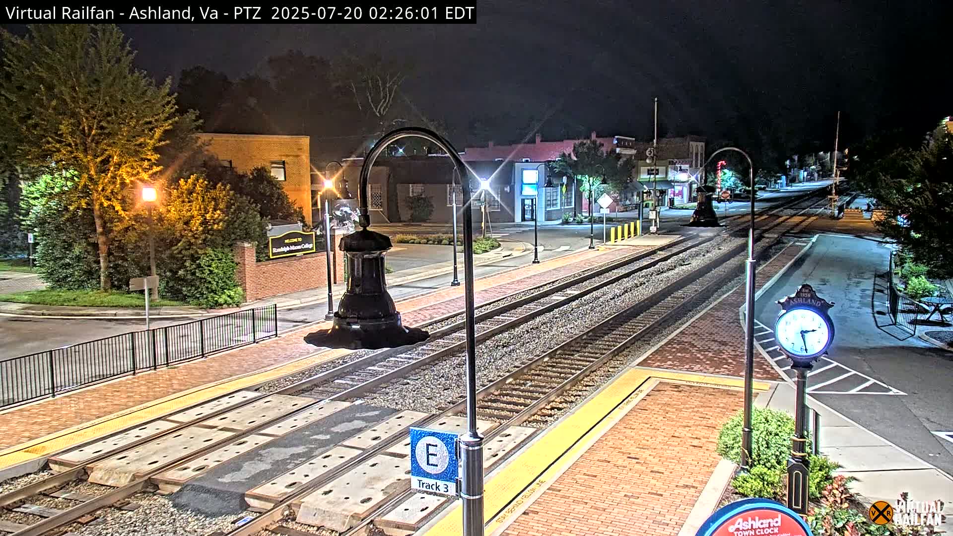 Ashland  Railroad Crossing  Live Cam -  Ashland, Hanover, Virginia, USA 