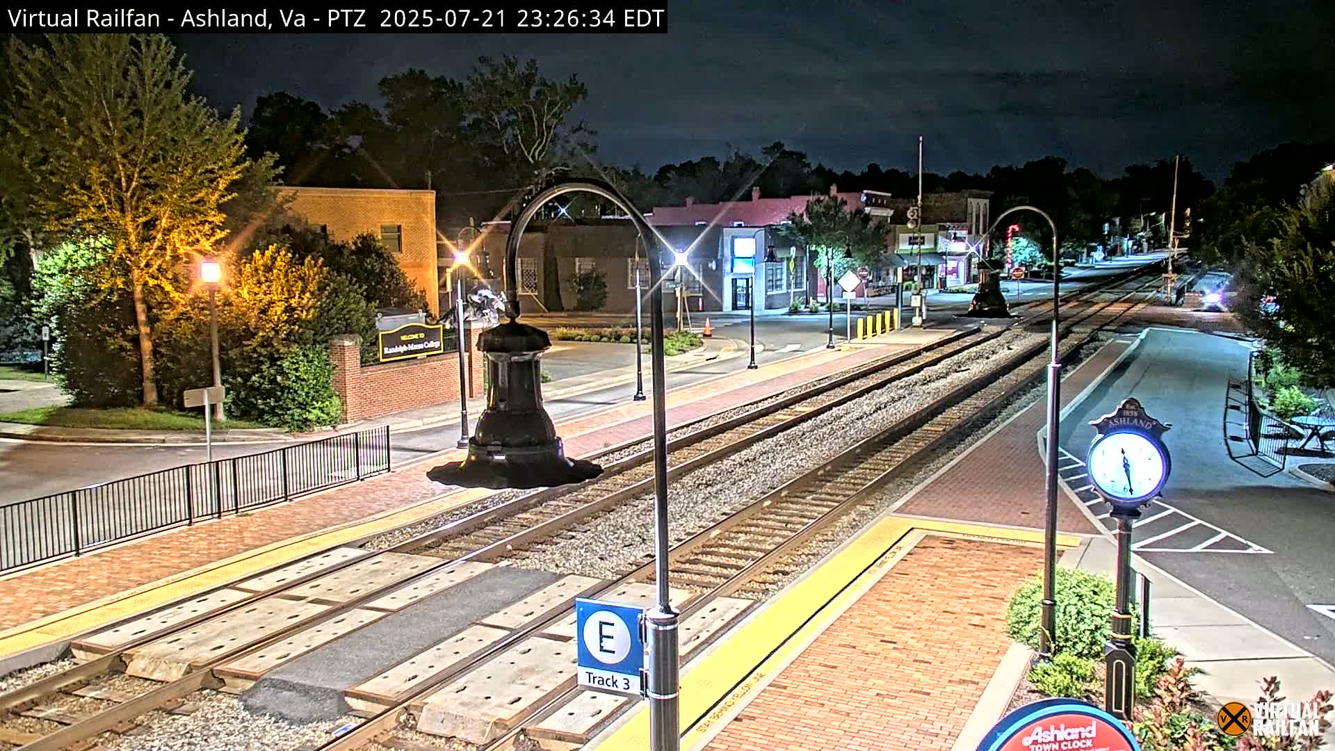 Ashland  Railroad Crossing  Live Cam -  Ashland, Hanover, Virginia, USA 