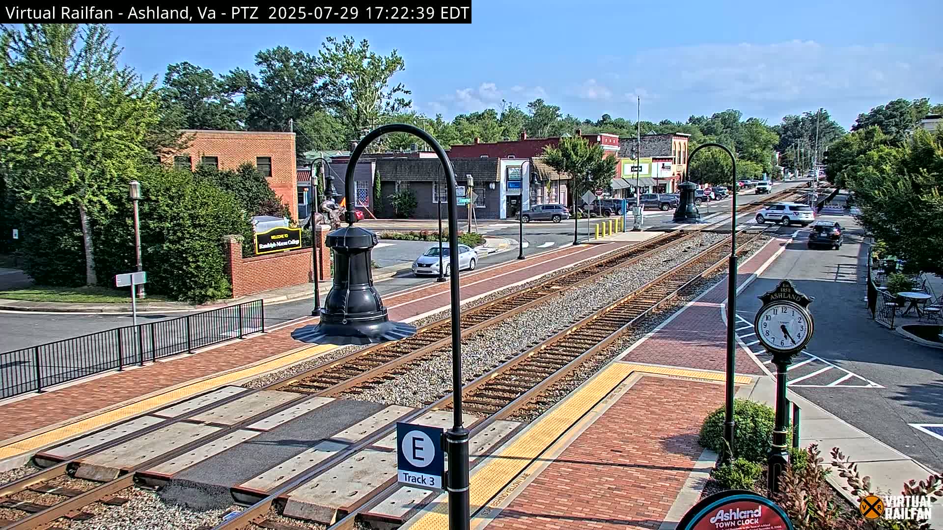 Ashland  Railroad Crossing  Live Cam -  Ashland, Hanover, Virginia, USA 