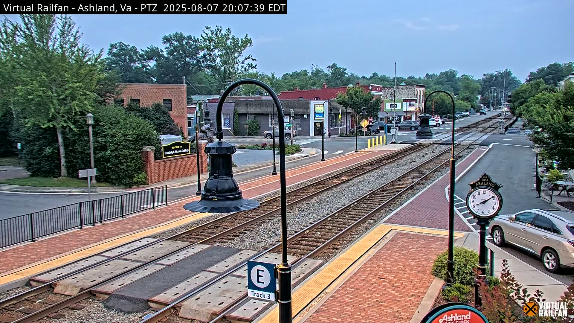 Ashland  Railroad Crossing  Live Cam -  Ashland, Hanover, Virginia, USA 