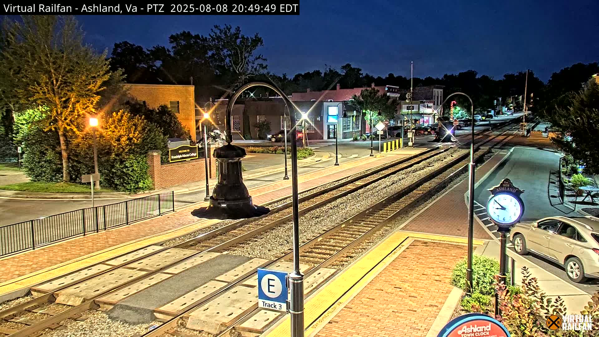 Ashland  Railroad Crossing  Live Cam -  Ashland, Hanover, Virginia, USA 