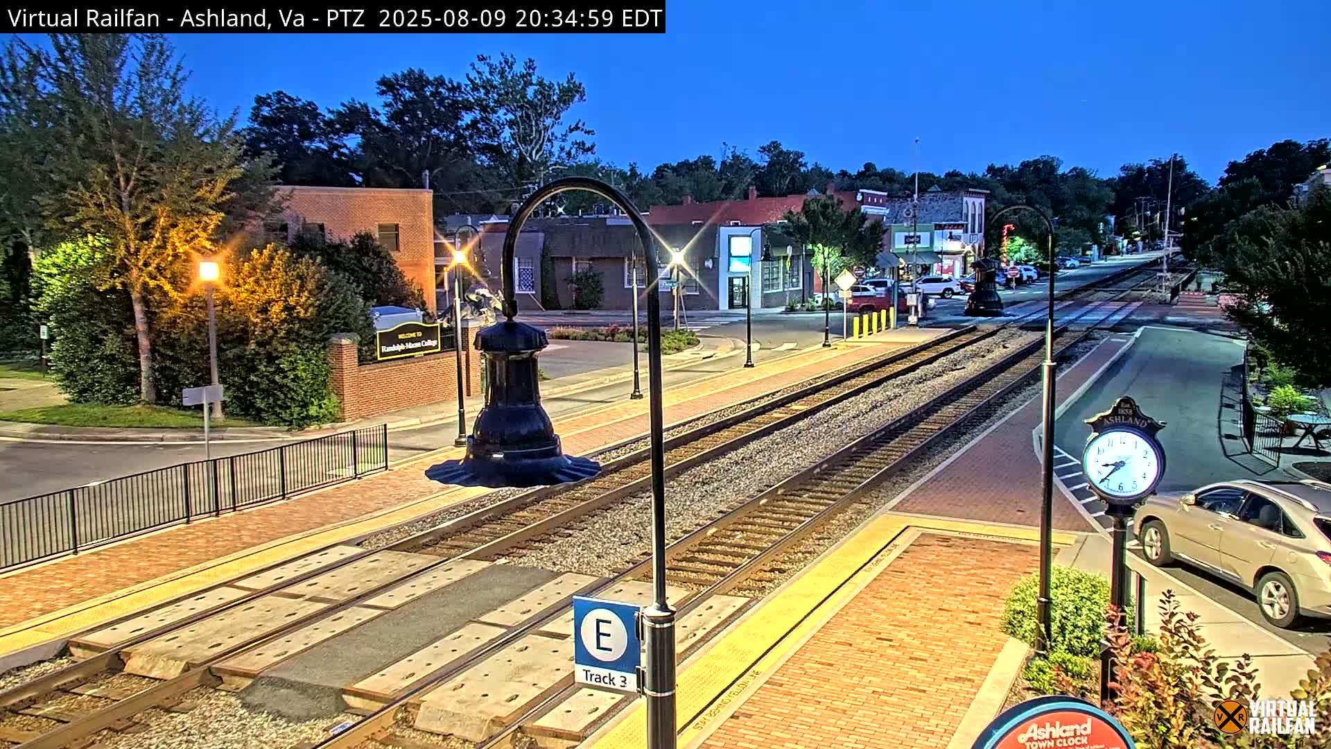 Ashland  Railroad Crossing  Live Cam -  Ashland, Hanover, Virginia, USA 
