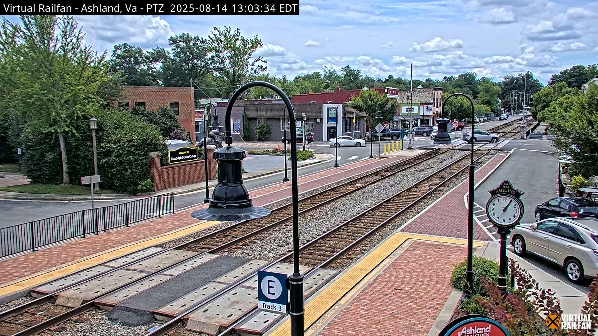 Ashland  Railroad Crossing  Live Cam -  Ashland, Hanover, Virginia, USA 