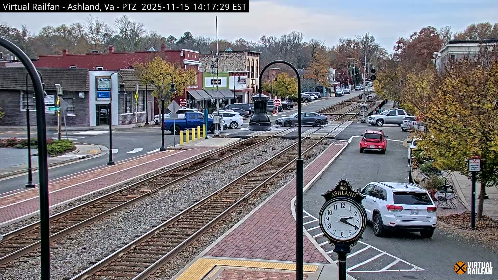 Ashland  Railroad Crossing  Live Cam -  Ashland, Hanover, Virginia, USA 