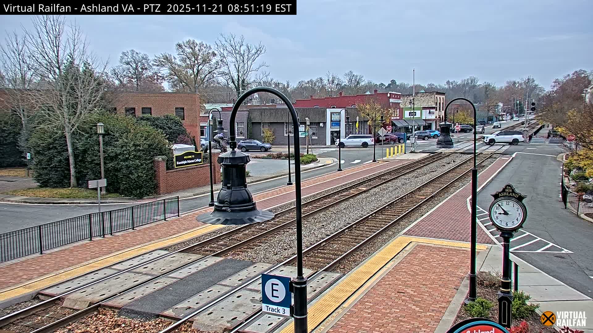 Ashland  Railroad Crossing  Live Cam -  Ashland, Hanover, Virginia, USA 
