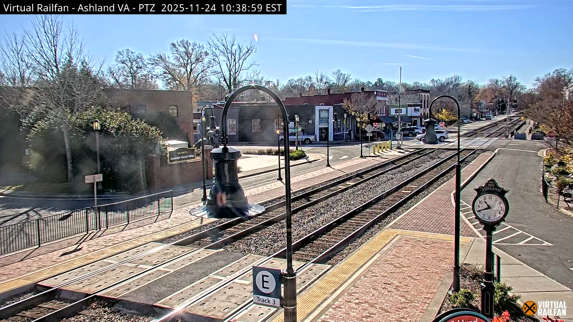 Ashland  Railroad Crossing  Live Cam -  Ashland, Hanover, Virginia, USA 