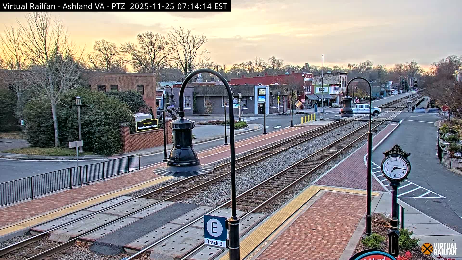 Ashland  Railroad Crossing  Live Cam -  Ashland, Hanover, Virginia, USA 