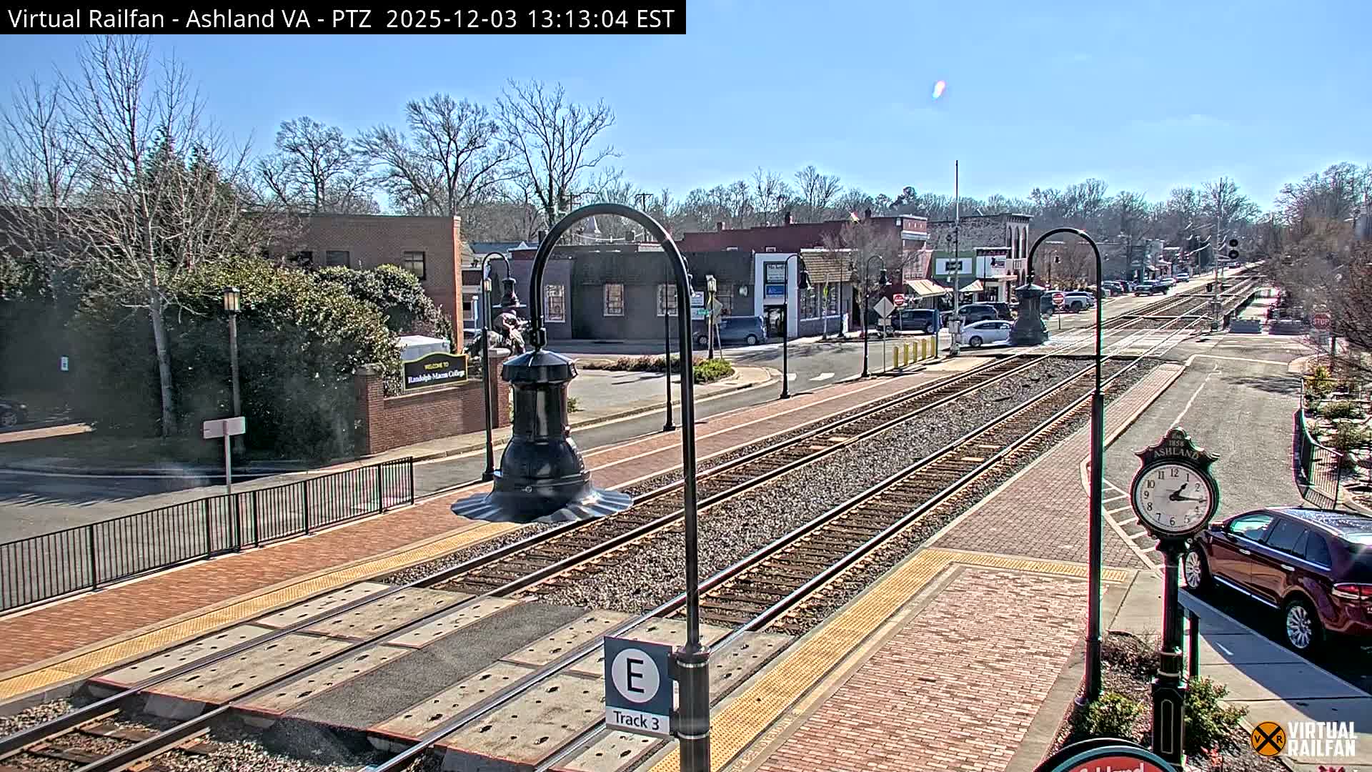 Ashland  Railroad Crossing  Live Cam -  Ashland, Hanover, Virginia, USA 