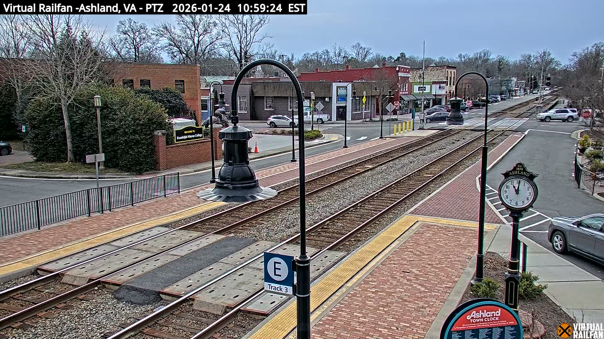 Ashland  Railroad Crossing  Live Cam -  Ashland, Hanover, Virginia, USA 