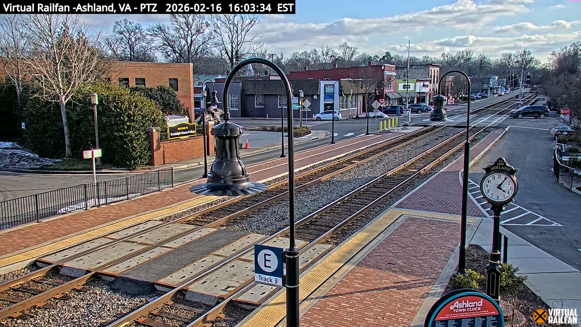 Ashland  Railroad Crossing  Live Cam -  Ashland, Hanover, Virginia, USA 