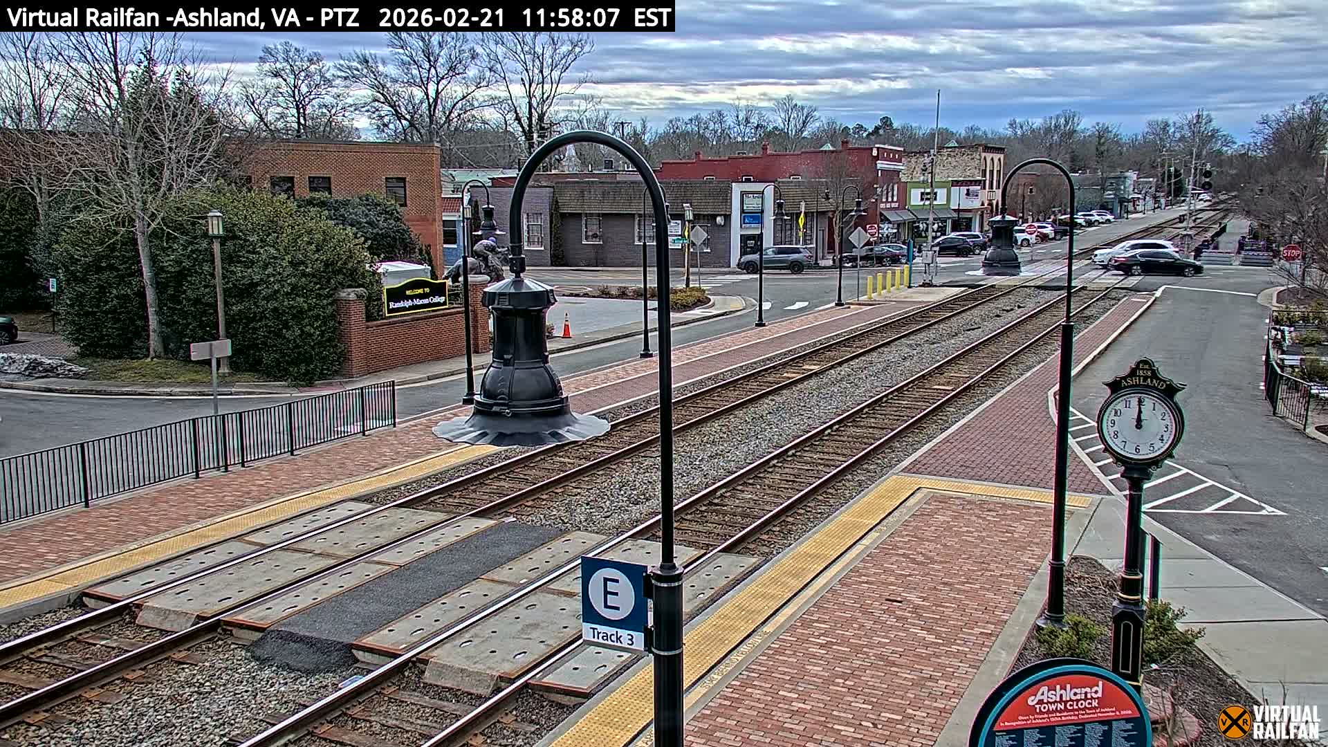 Ashland  Railroad Crossing  Live Cam -  Ashland, Hanover, Virginia, USA 