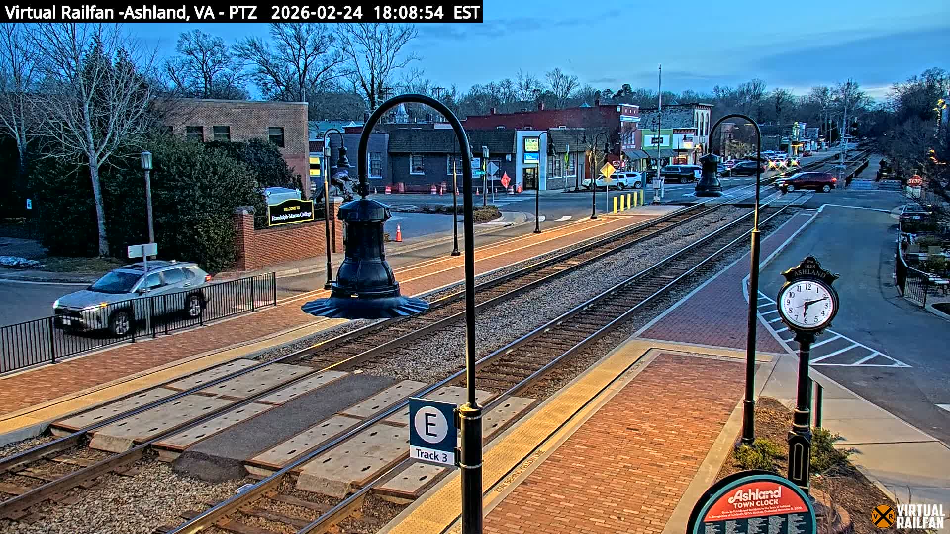 Ashland  Railroad Crossing  Live Cam -  Ashland, Hanover, Virginia, USA 