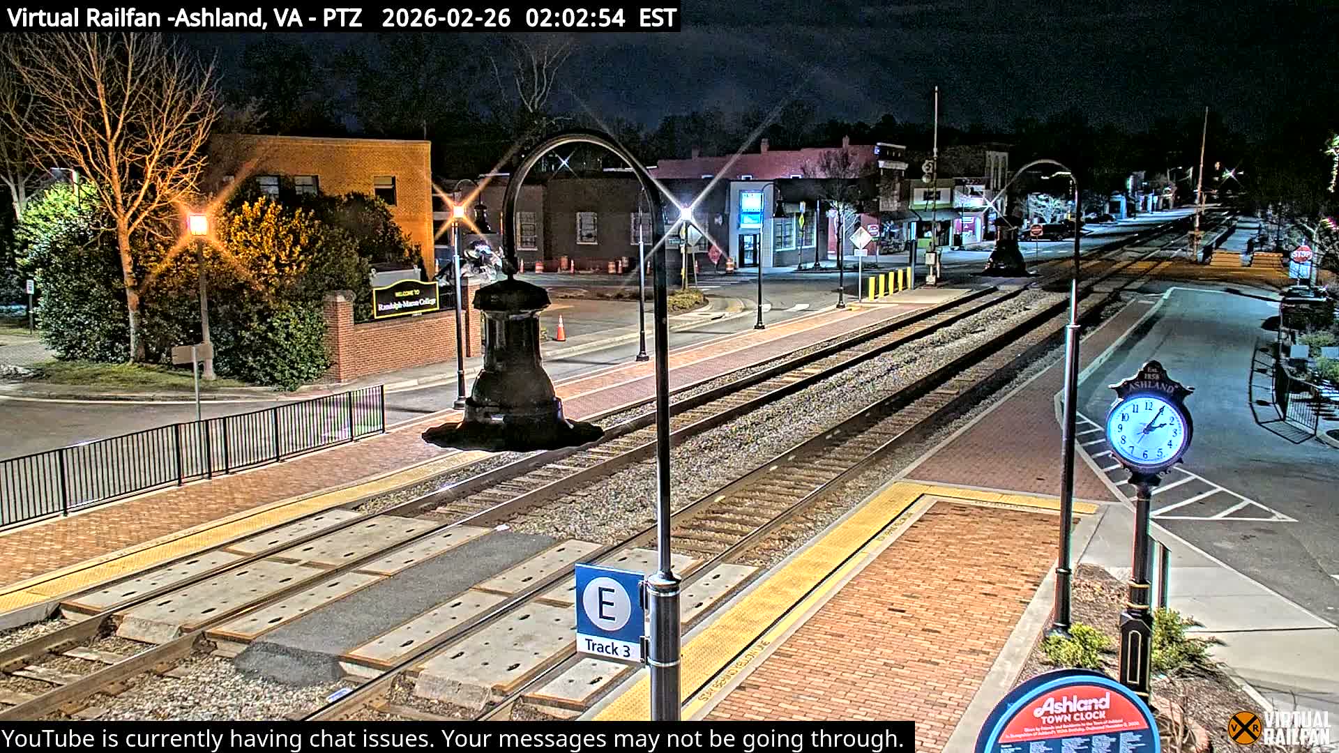 Ashland  Railroad Crossing  Live Cam -  Ashland, Hanover, Virginia, USA 
