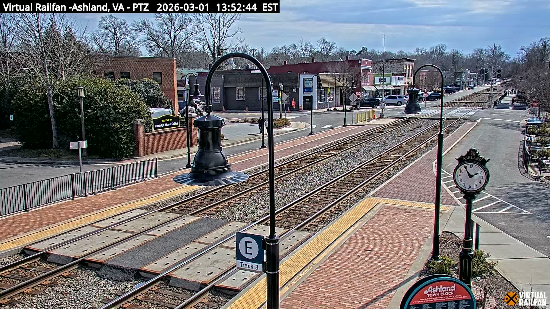 Ashland  Railroad Crossing  Live Cam -  Ashland, Hanover, Virginia, USA 