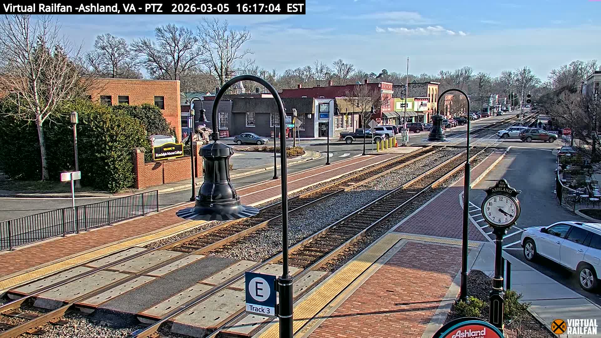 Ashland  Railroad Crossing  Live Cam -  Ashland, Hanover, Virginia, USA 
