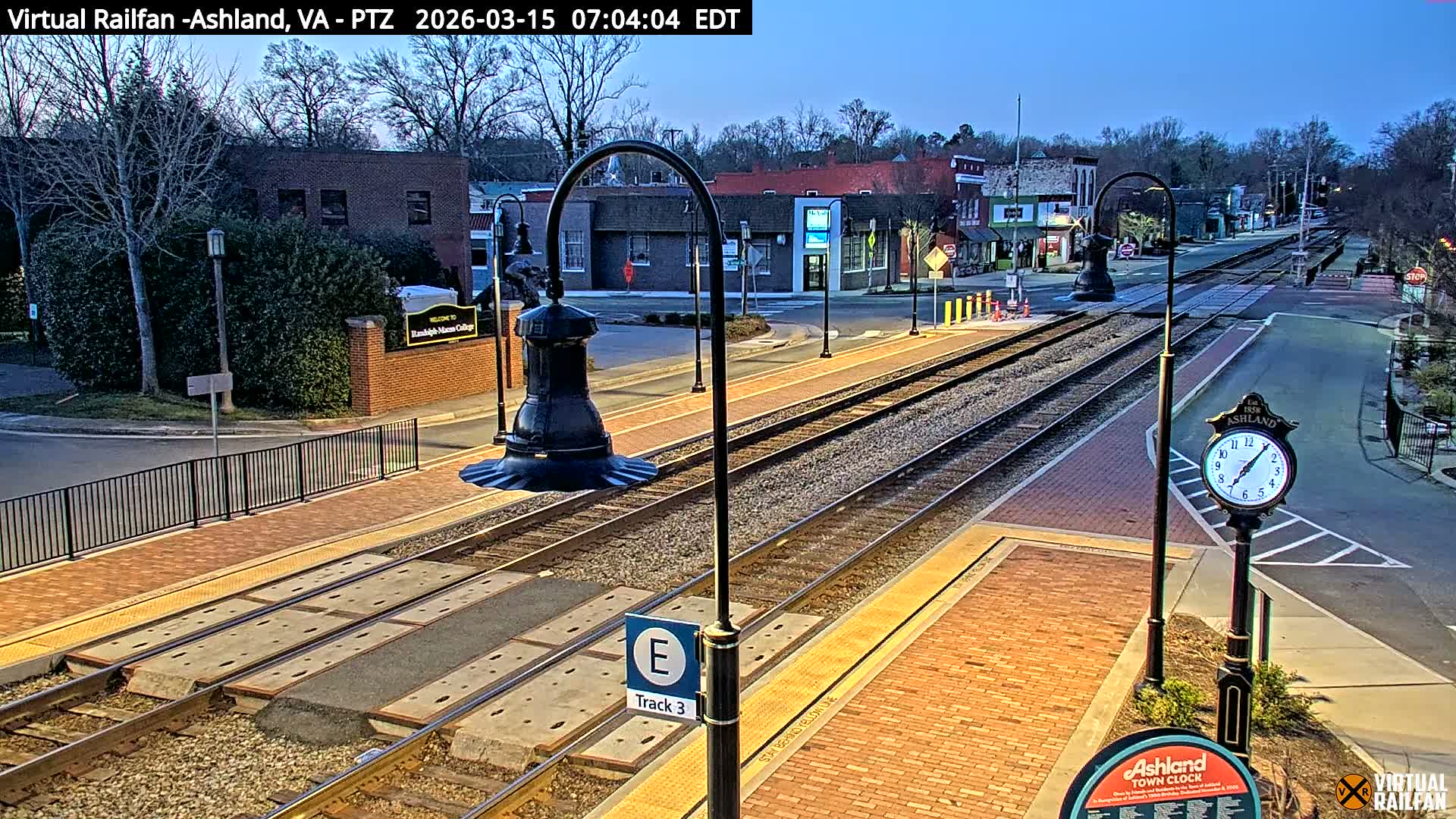 Ashland  Railroad Crossing  Live Cam -  Ashland, Hanover, Virginia, USA 