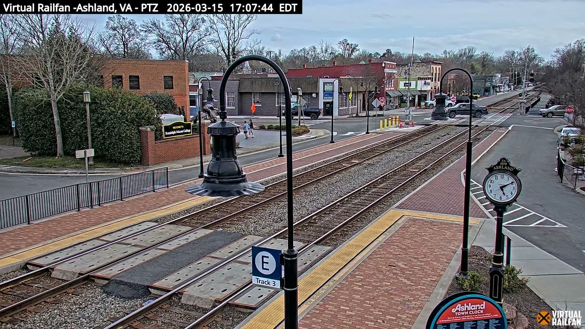 Ashland  Railroad Crossing  Live Cam -  Ashland, Hanover, Virginia, USA 