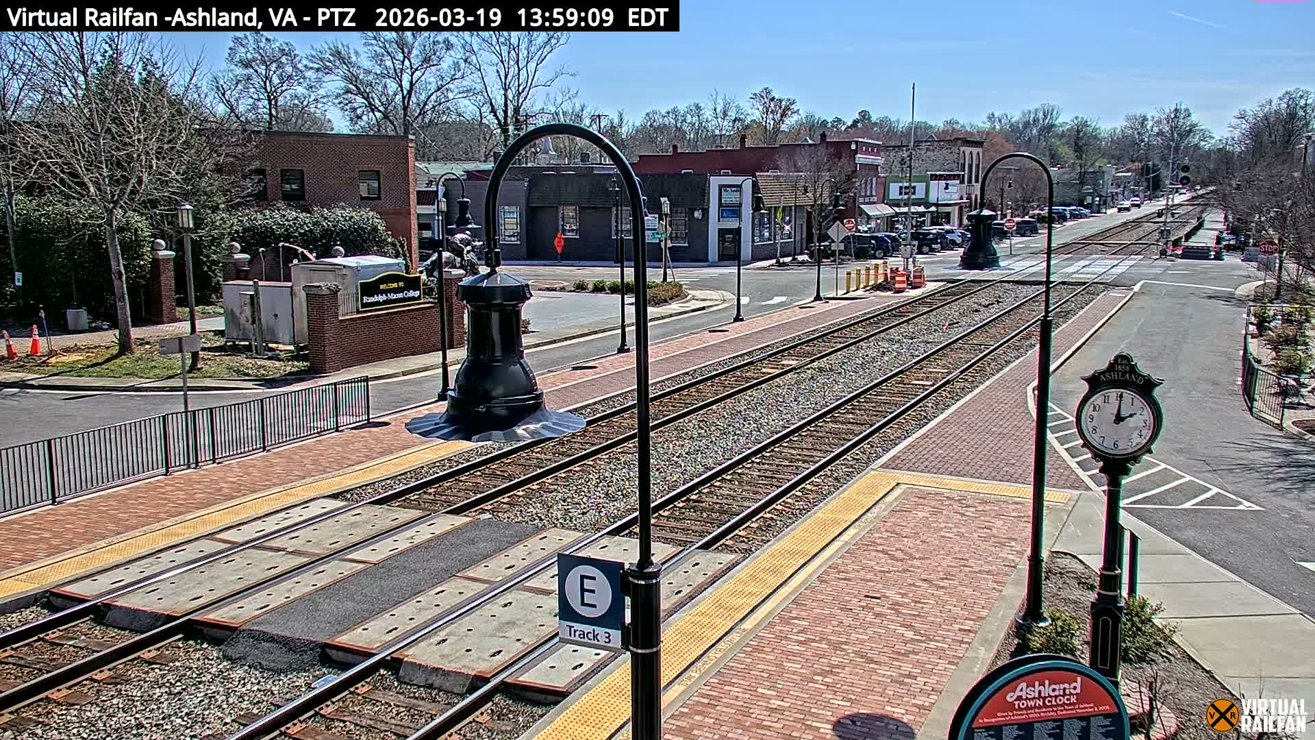 Ashland Railroad Crossing Live Cam Ashland, Hanover, Virginia, USA