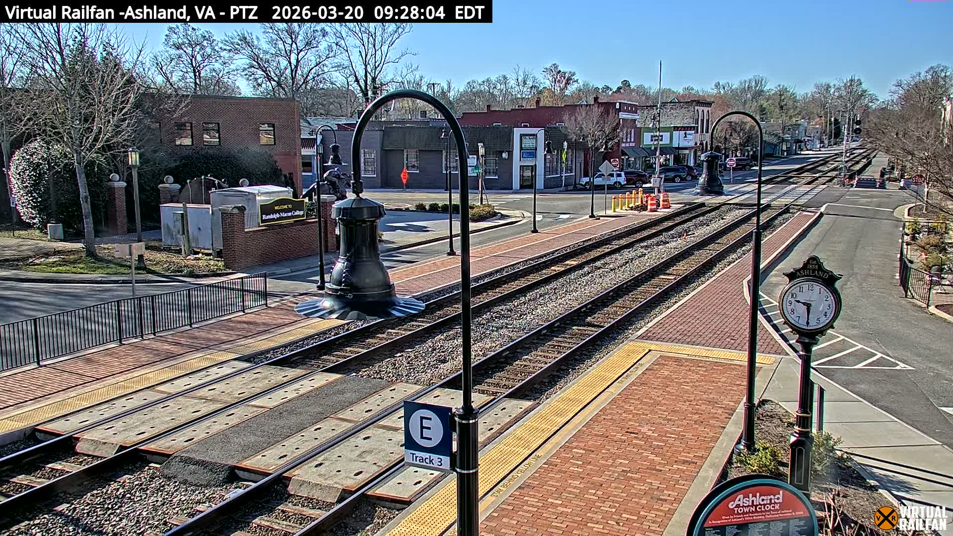 Ashland  Railroad Crossing  Live Cam -  Ashland, Hanover, Virginia, USA 