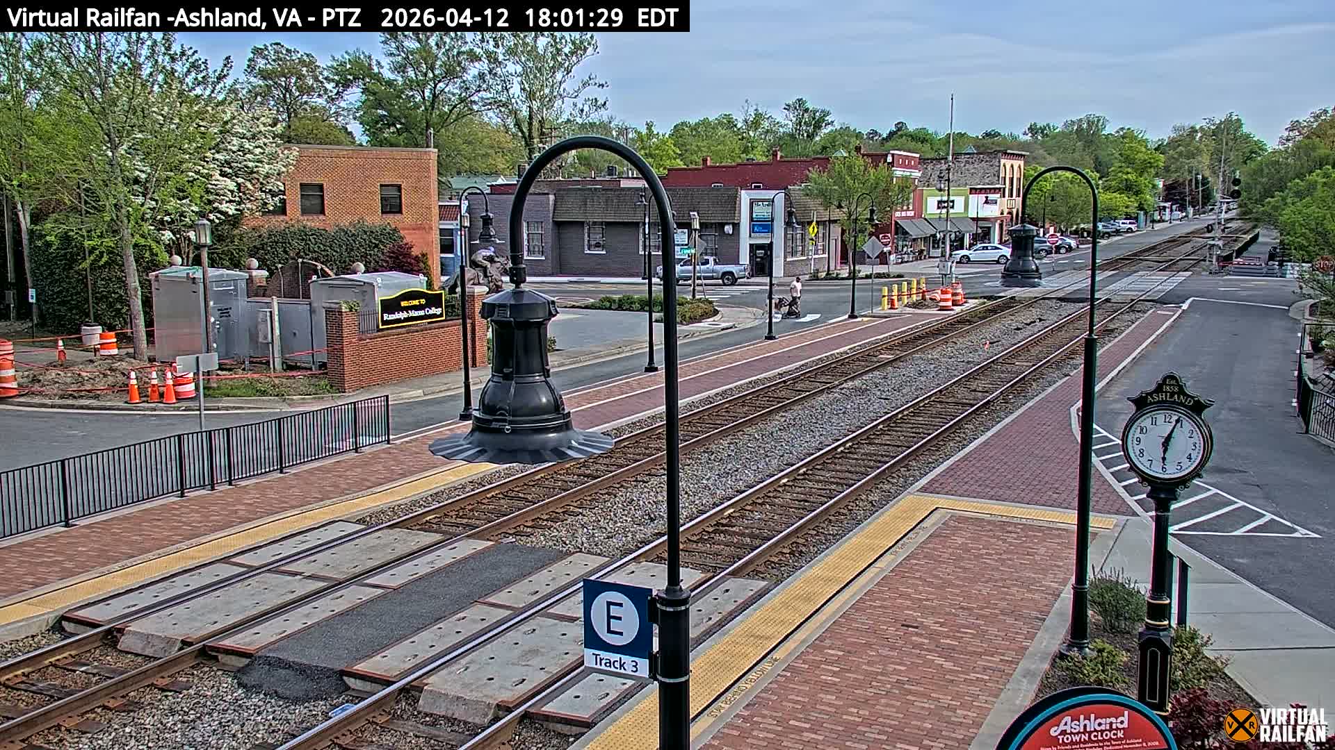Ashland  Railroad Crossing  Live Cam -  Ashland, Hanover, Virginia, USA 