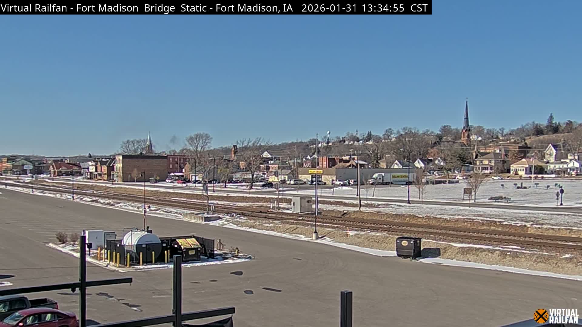 Fort Madison Railroad Crossing Live Cam -  Fort Madison, Lee, Iowa, USA