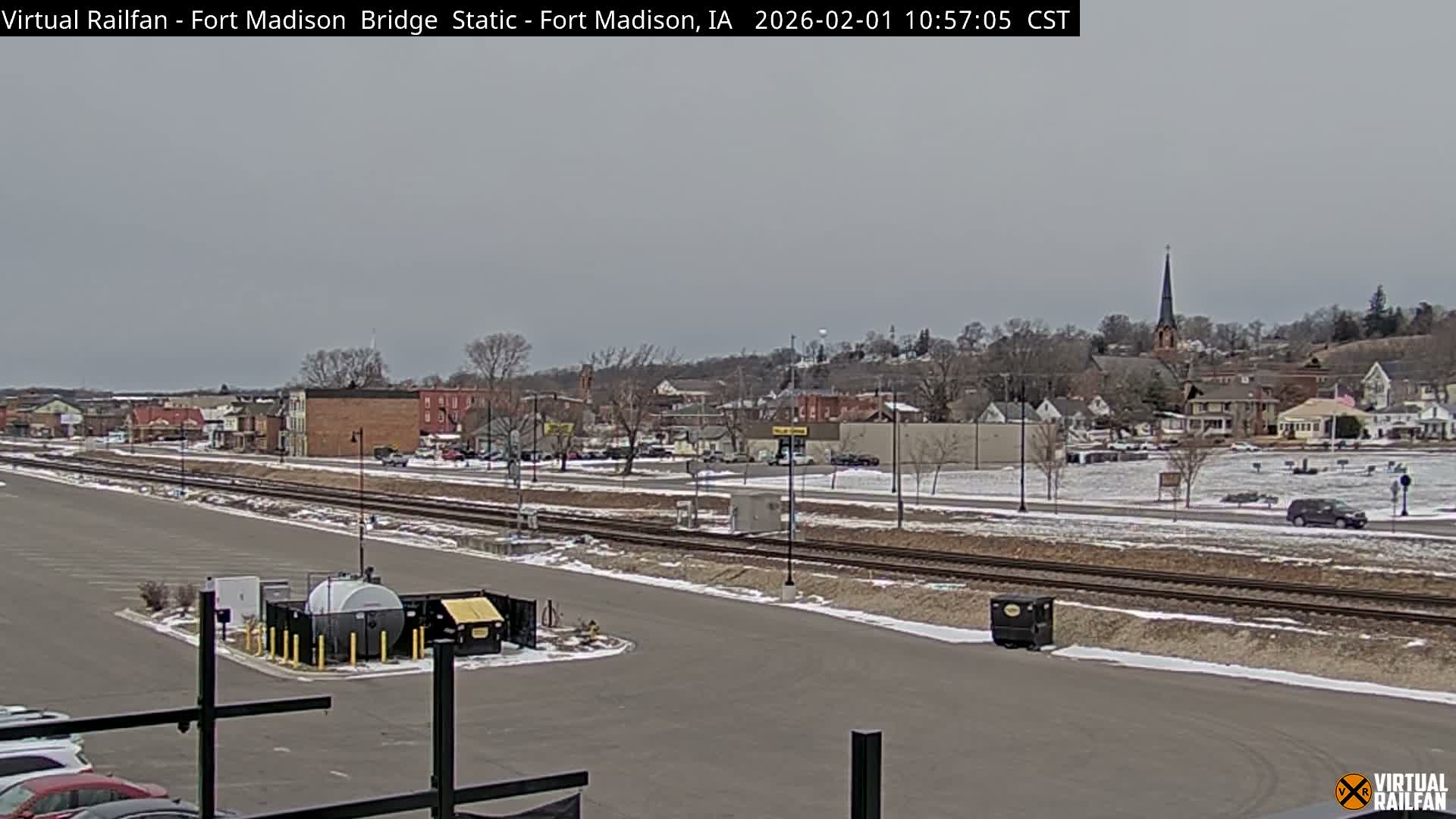 Fort Madison Railroad Crossing Live Cam -  Fort Madison, Lee, Iowa, USA