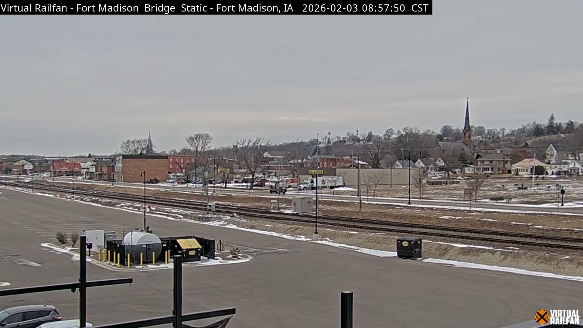 Fort Madison Railroad Crossing Live Cam -  Fort Madison, Lee, Iowa, USA