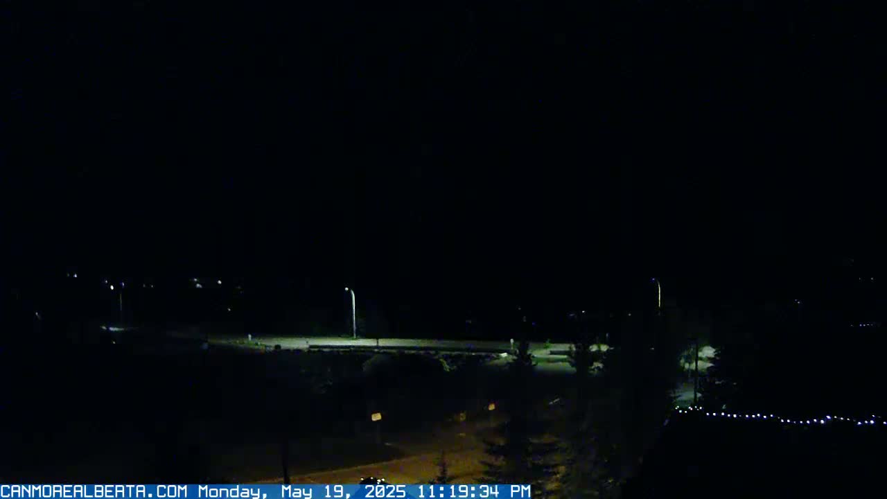 Canmore, Three Sisters Mountains View from Canmore City Live Cam - Canmore, Alberta's Rockies, Alberta, Canada