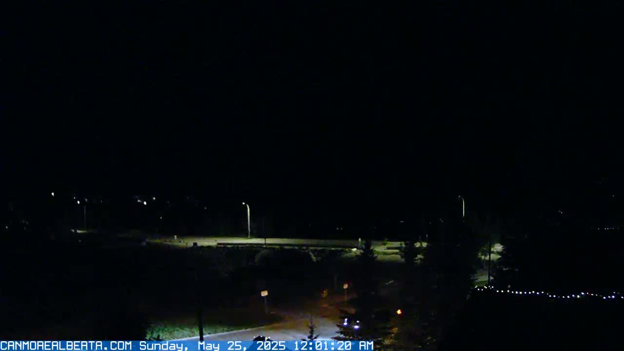 Canmore, Three Sisters Mountains View from Canmore City Live Cam - Canmore, Alberta's Rockies, Alberta, Canada