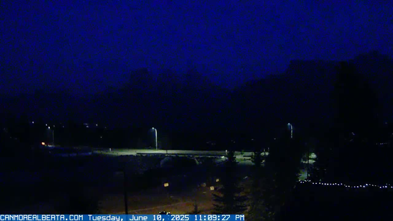 Canmore, Three Sisters Mountains View from Canmore City Live Cam - Canmore, Alberta's Rockies, Alberta, Canada