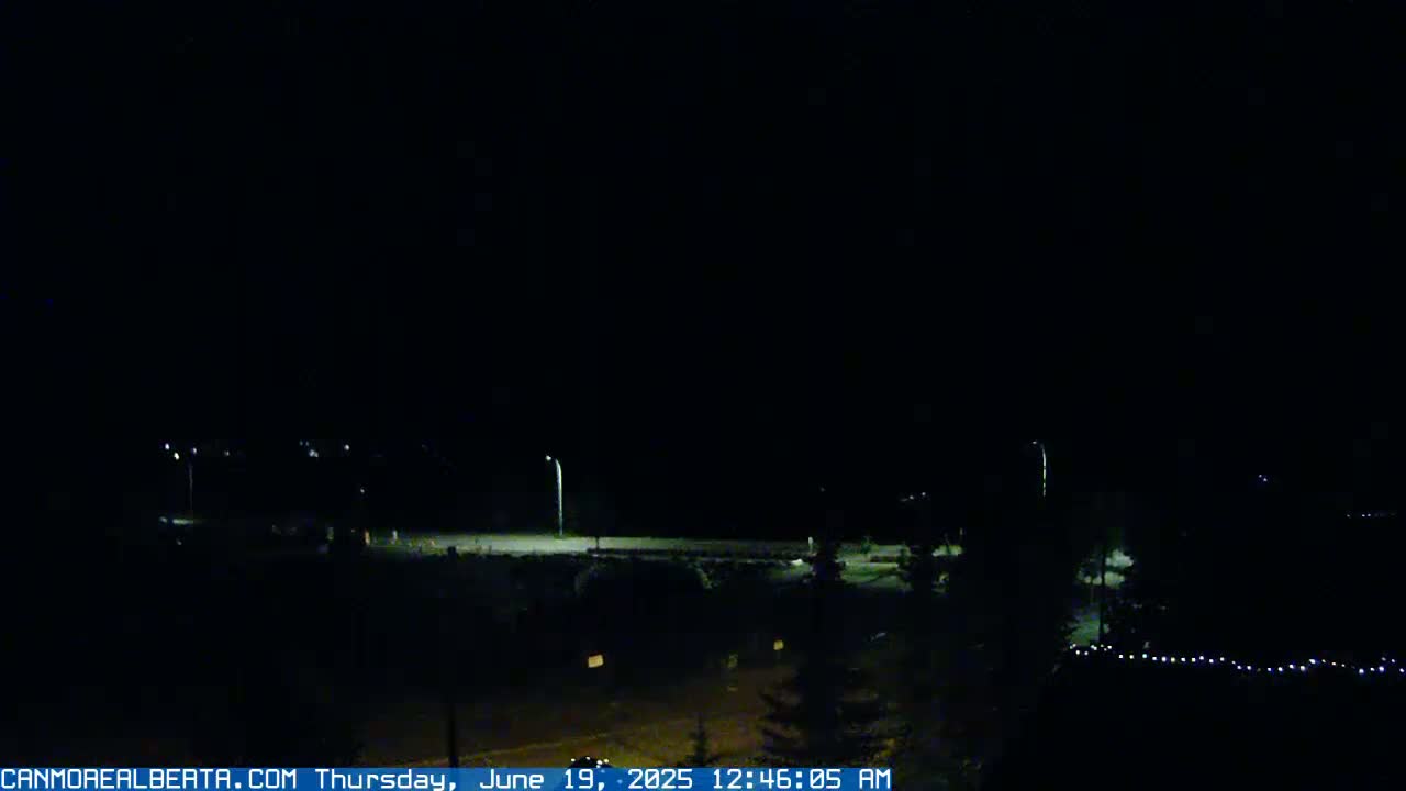Canmore, Three Sisters Mountains View from Canmore City Live Cam - Canmore, Alberta's Rockies, Alberta, Canada