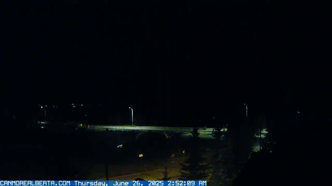 Canmore, Three Sisters Mountains View from Canmore City Live Cam - Canmore, Alberta's Rockies, Alberta, Canada