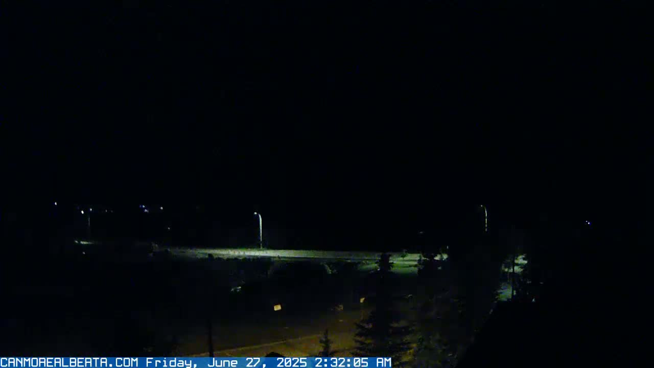 Canmore, Three Sisters Mountains View from Canmore City Live Cam - Canmore, Alberta's Rockies, Alberta, Canada