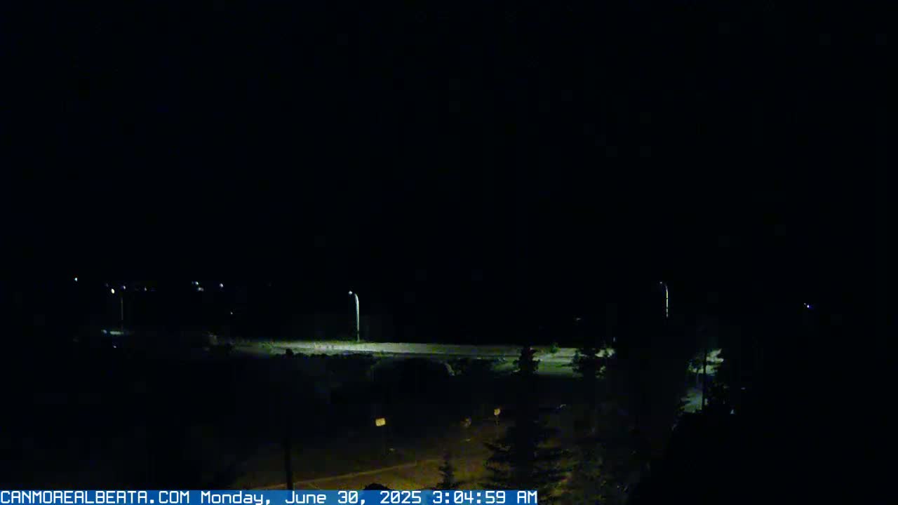 Canmore, Three Sisters Mountains View from Canmore City Live Cam - Canmore, Alberta's Rockies, Alberta, Canada