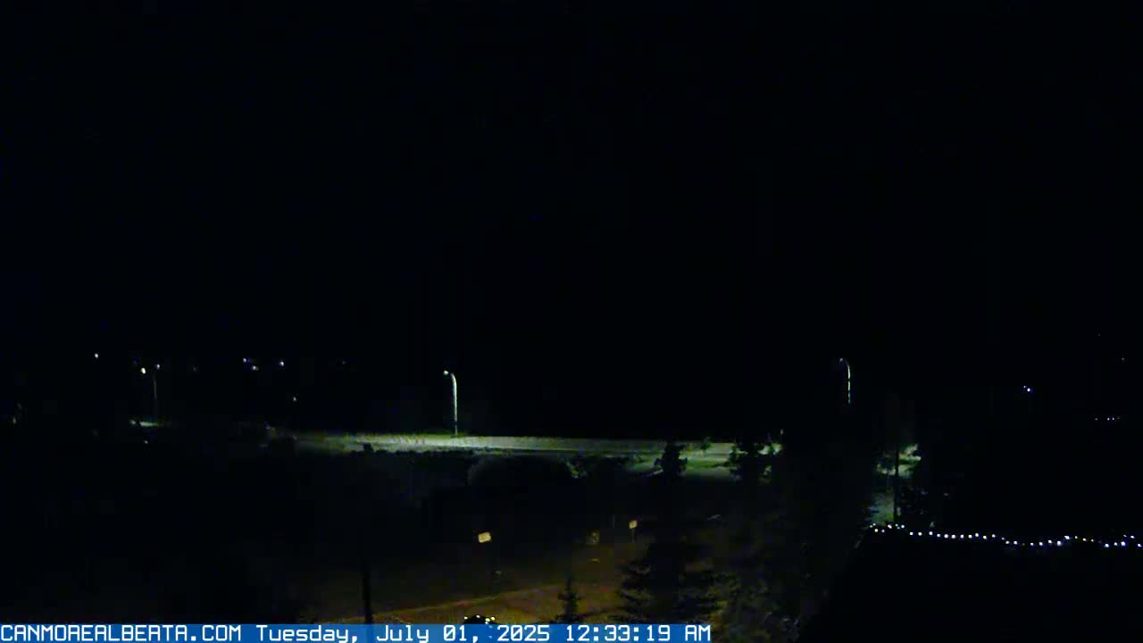 Canmore, Three Sisters Mountains View from Canmore City Live Cam - Canmore, Alberta's Rockies, Alberta, Canada