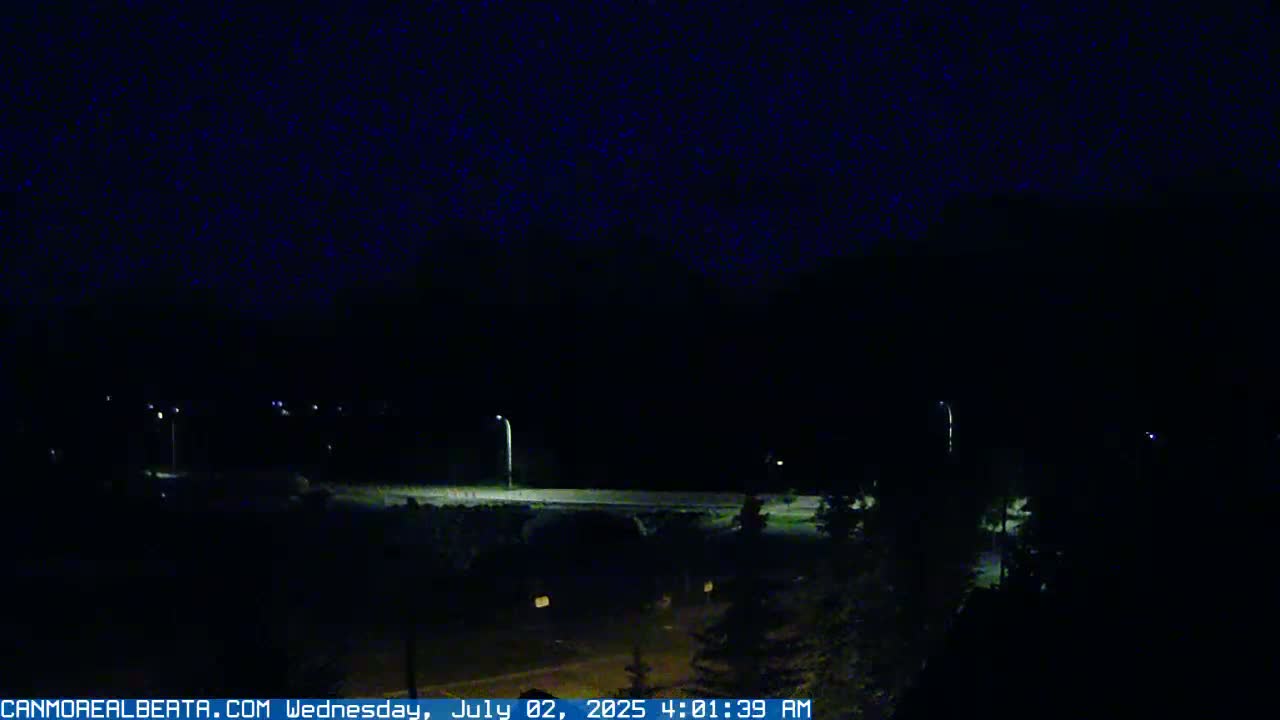 Canmore, Three Sisters Mountains View from Canmore City Live Cam - Canmore, Alberta's Rockies, Alberta, Canada
