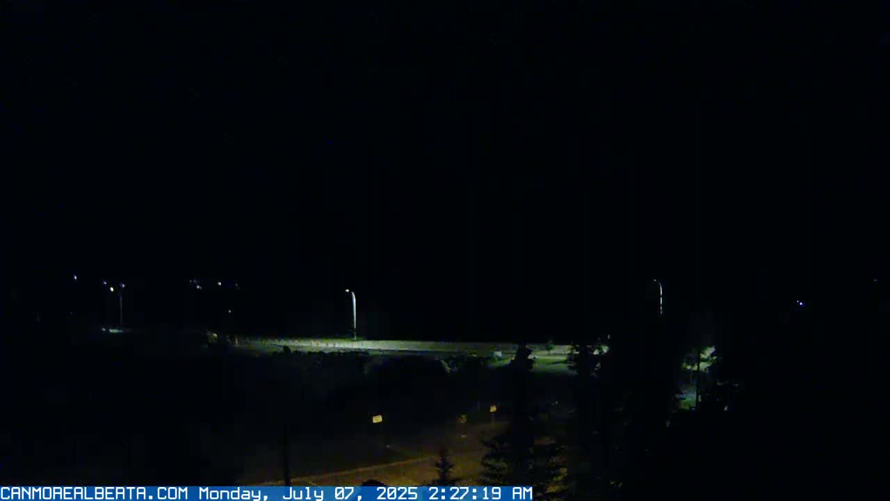 Canmore, Three Sisters Mountains View from Canmore City Live Cam - Canmore, Alberta's Rockies, Alberta, Canada