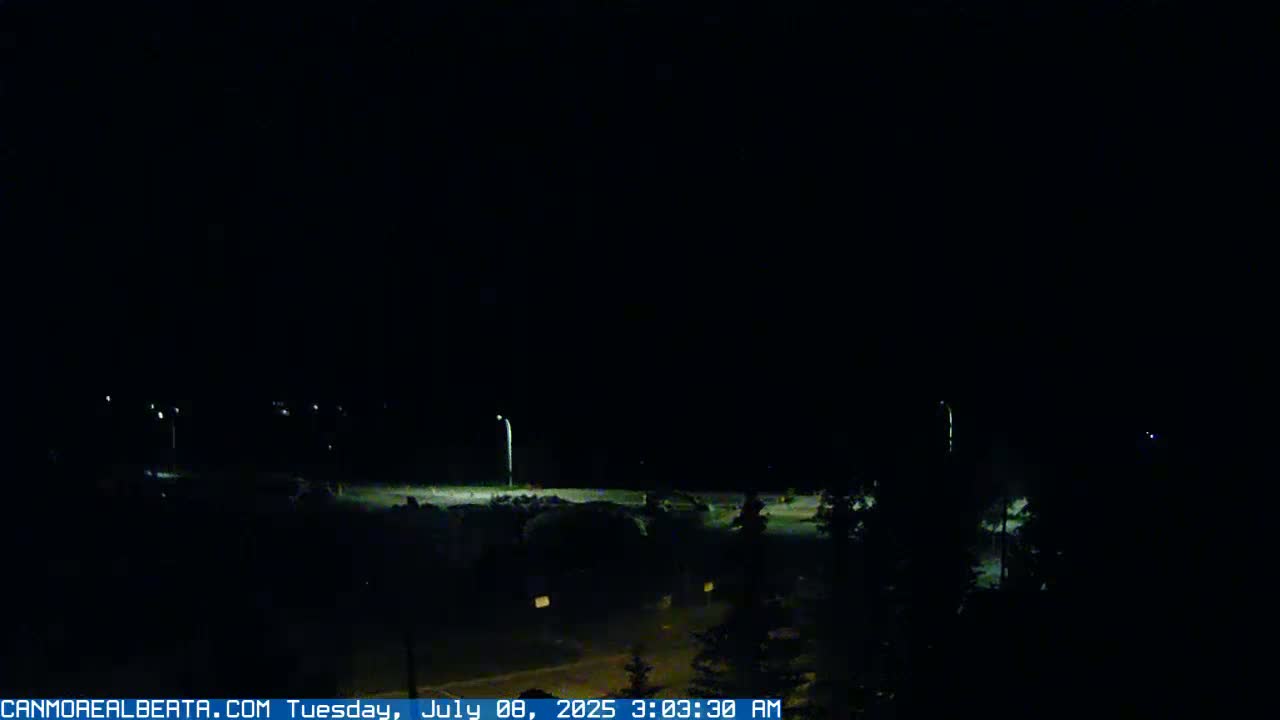 Canmore, Three Sisters Mountains View from Canmore City Live Cam - Canmore, Alberta's Rockies, Alberta, Canada