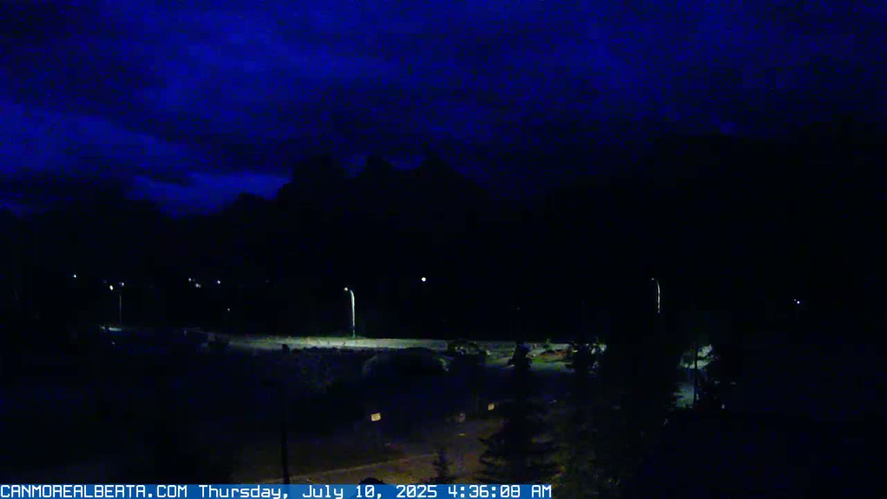 Canmore, Three Sisters Mountains View from Canmore City Live Cam - Canmore, Alberta's Rockies, Alberta, Canada
