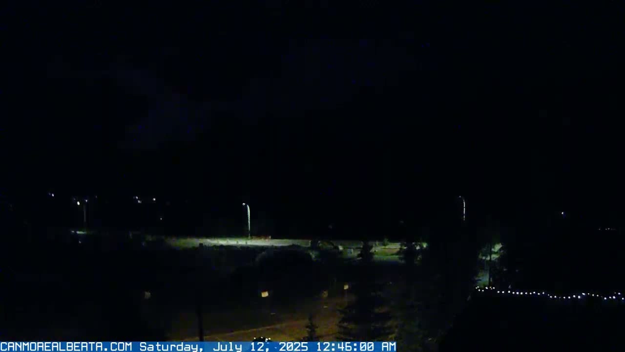 Canmore, Three Sisters Mountains View from Canmore City Live Cam - Canmore, Alberta's Rockies, Alberta, Canada