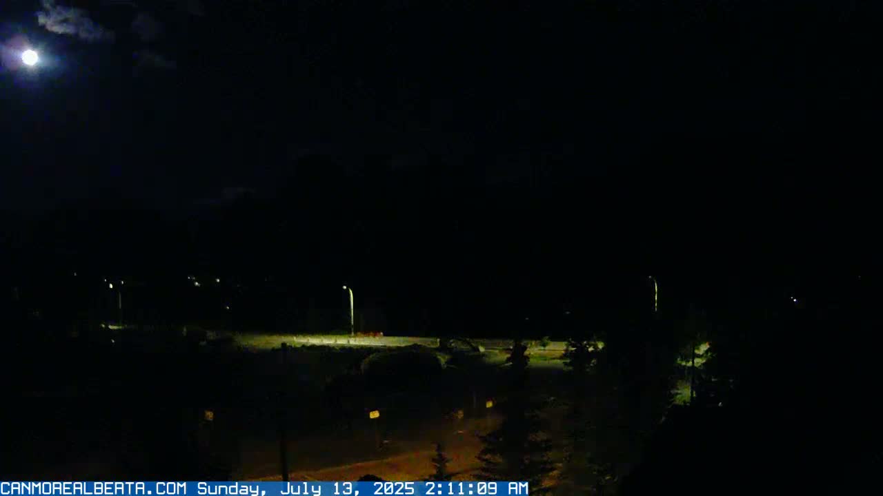 Canmore, Three Sisters Mountains View from Canmore City Live Cam - Canmore, Alberta's Rockies, Alberta, Canada