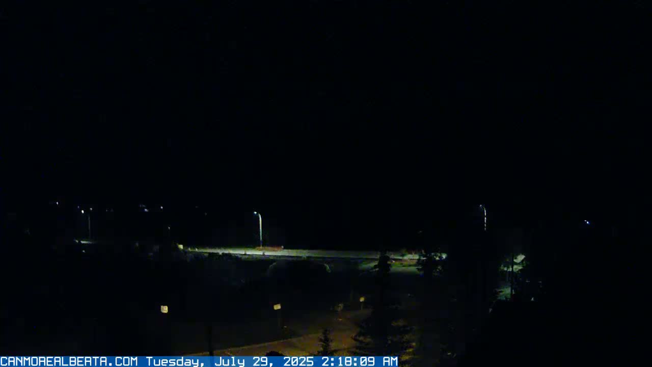 Canmore, Three Sisters Mountains View from Canmore City Live Cam - Canmore, Alberta's Rockies, Alberta, Canada