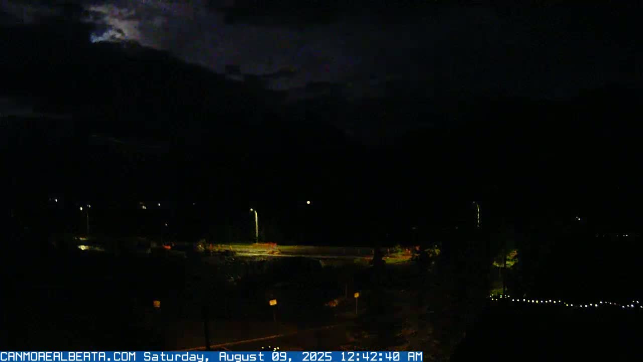 Canmore, Three Sisters Mountains View from Canmore City Live Cam - Canmore, Alberta's Rockies, Alberta, Canada