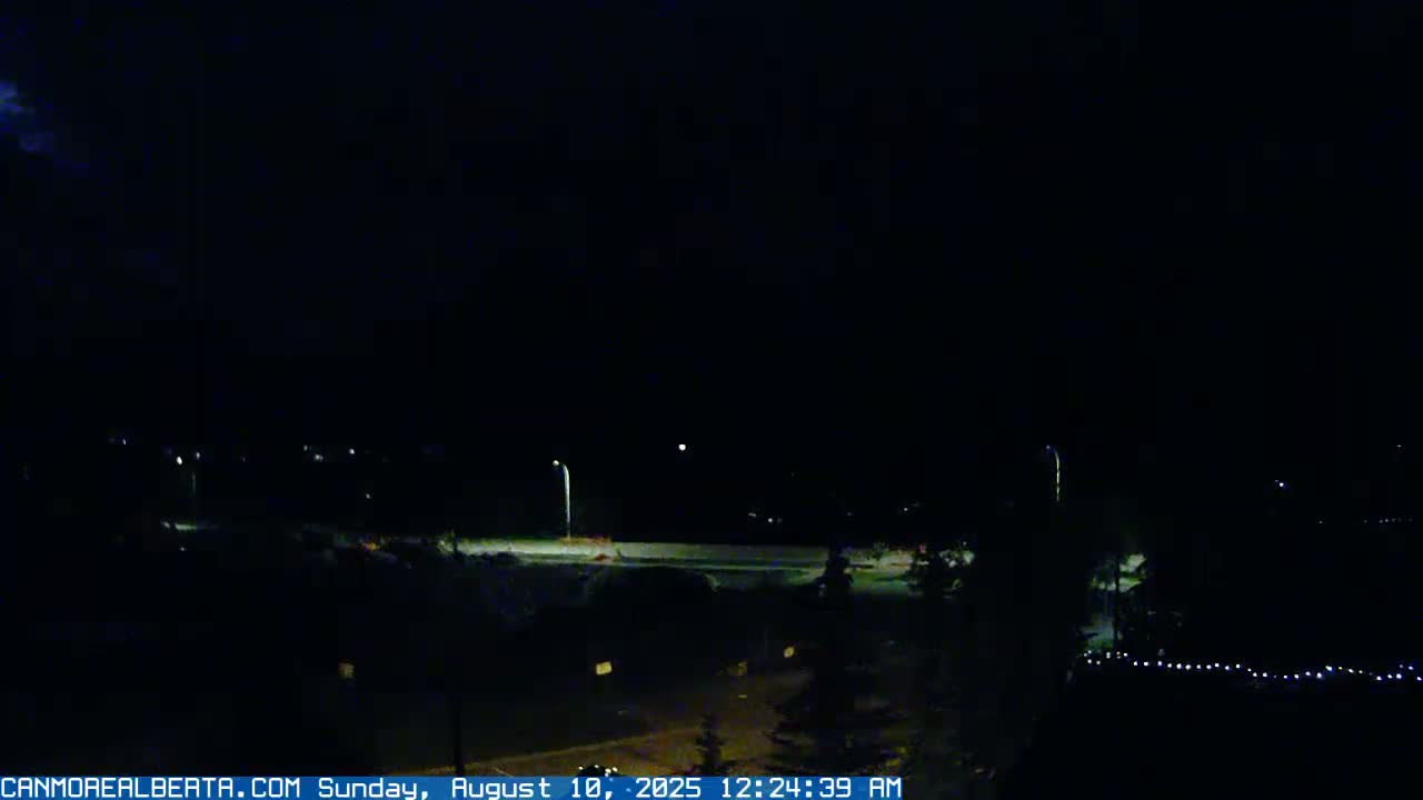 Canmore, Three Sisters Mountains View from Canmore City Live Cam - Canmore, Alberta's Rockies, Alberta, Canada