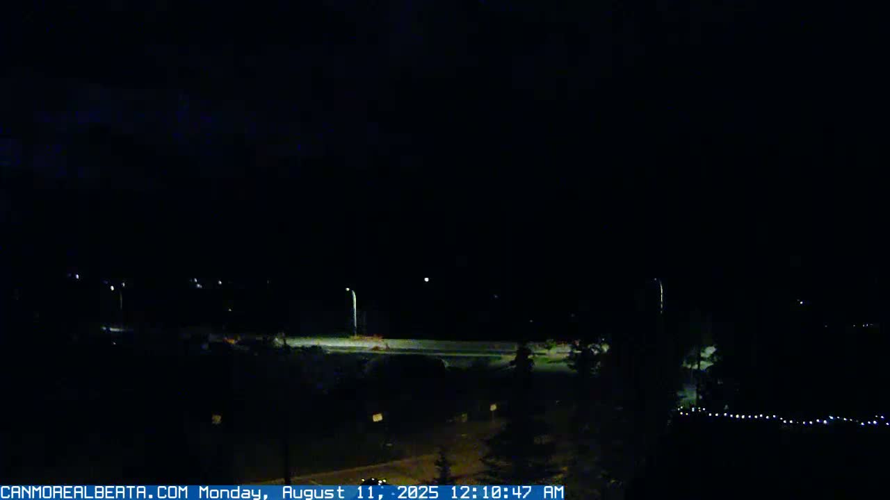 Canmore, Three Sisters Mountains View from Canmore City Live Cam - Canmore, Alberta's Rockies, Alberta, Canada
